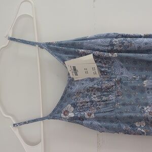 NWT abercrombie girls size 9/10 blue floral midi tank dress